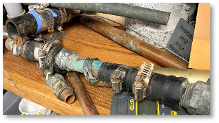 Image of using the wrong type of tape for your plumbing